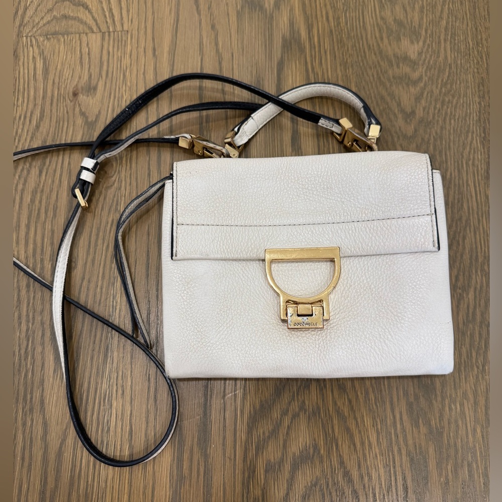 Elegant Cream Crossbody Bag with Gold Hardware